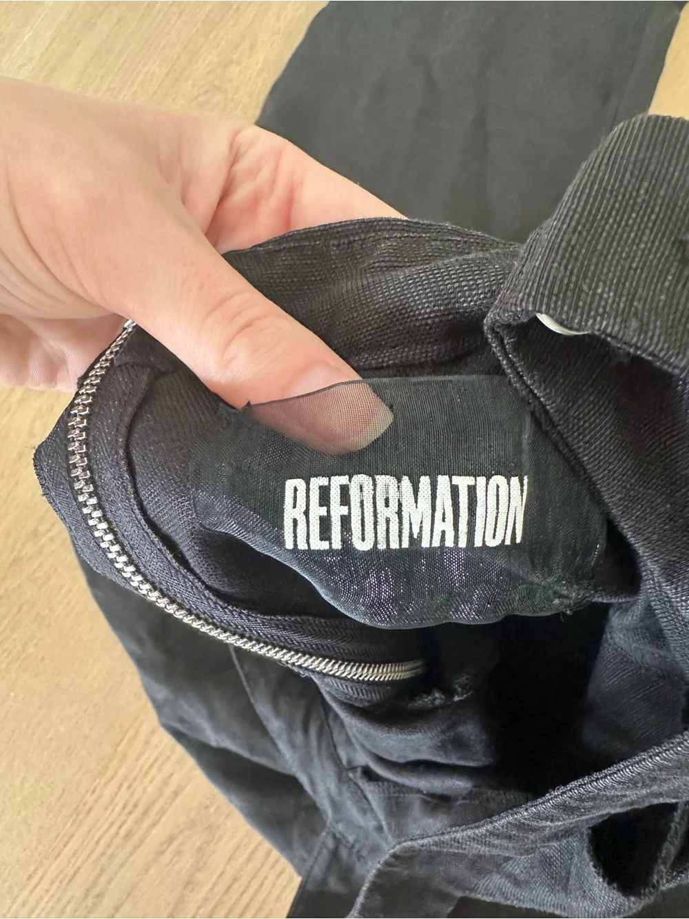 Reformation Black Linen Lunna Jumpsuit Overalls